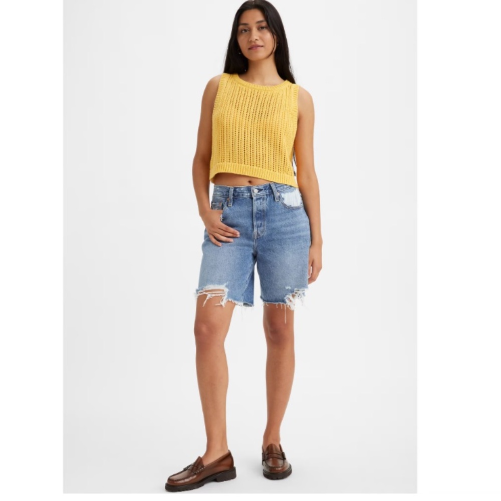 Levi's High Waist Blue Denim Shorts